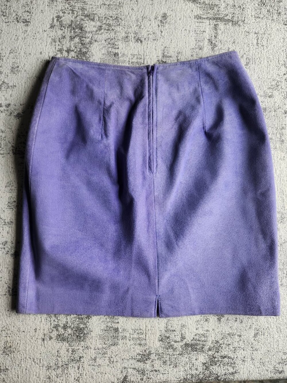 Danier Super Soft Suede Powder Blue Lavender Lined Skirt - Picture 9 of 11